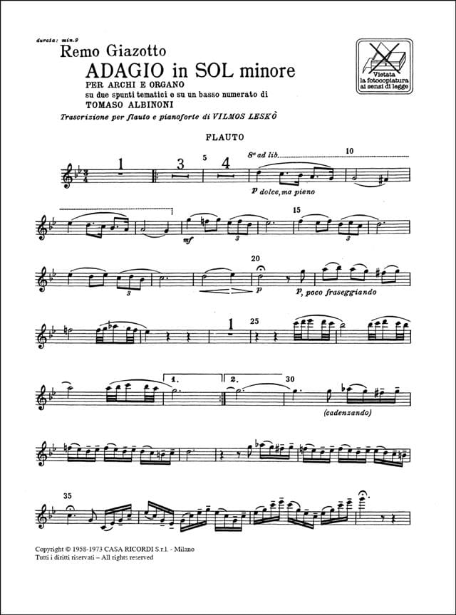 Paroles De Remo Giazotto Adagio En Sol Mineur